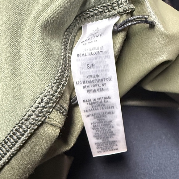 Aerie Olive Faux Leather High-Rise Leggings - Picture 6 of 8